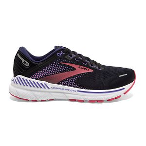 Brooks Adrenaline GTS 22 Naisten Maantiekengät Mustat Violetit Koralli | Suomi-571360