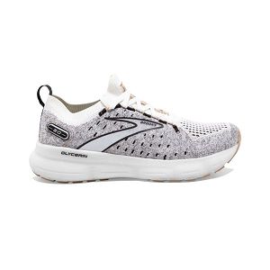 Brooks Glycerin StealthFit 20 Naisten Maantiekengät Valkoinen Mustat Harmaat | Suomi-240739