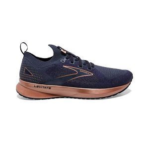 Brooks Levitate StealthFit 5 Naisten Maantiekengät Laivastonsininen Kultaiset | Suomi-28413