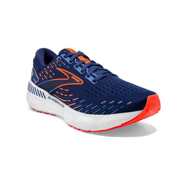 Brooks Glycerin GTS 20 Miesten Maantiekengät Sininen Oranssi Valkoinen | Suomi-73512