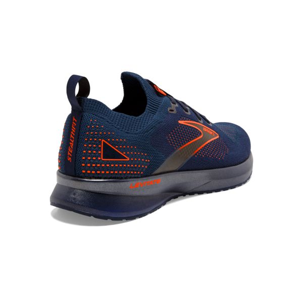 Brooks Levitate StealthFit 5 Miesten Maantiekengät Laivastonsininen Oranssi | Suomi-510394