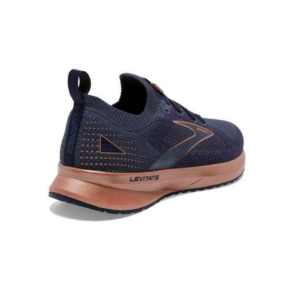 Brooks Levitate StealthFit 5 Naisten Maantiekengät Laivastonsininen Kultaiset | Suomi-28413